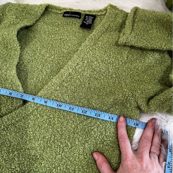 NEW Moda Intl Chenille Wrap Tie Fitted Wool Acrylic Plunge Neck Sweater XS NWOT - Picture 12 of 16